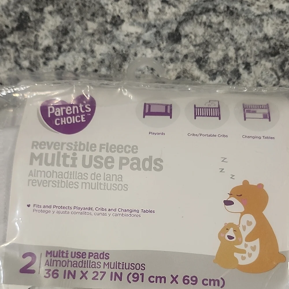 Parent's Choice Reversible Fleece Multi Use Pads - White